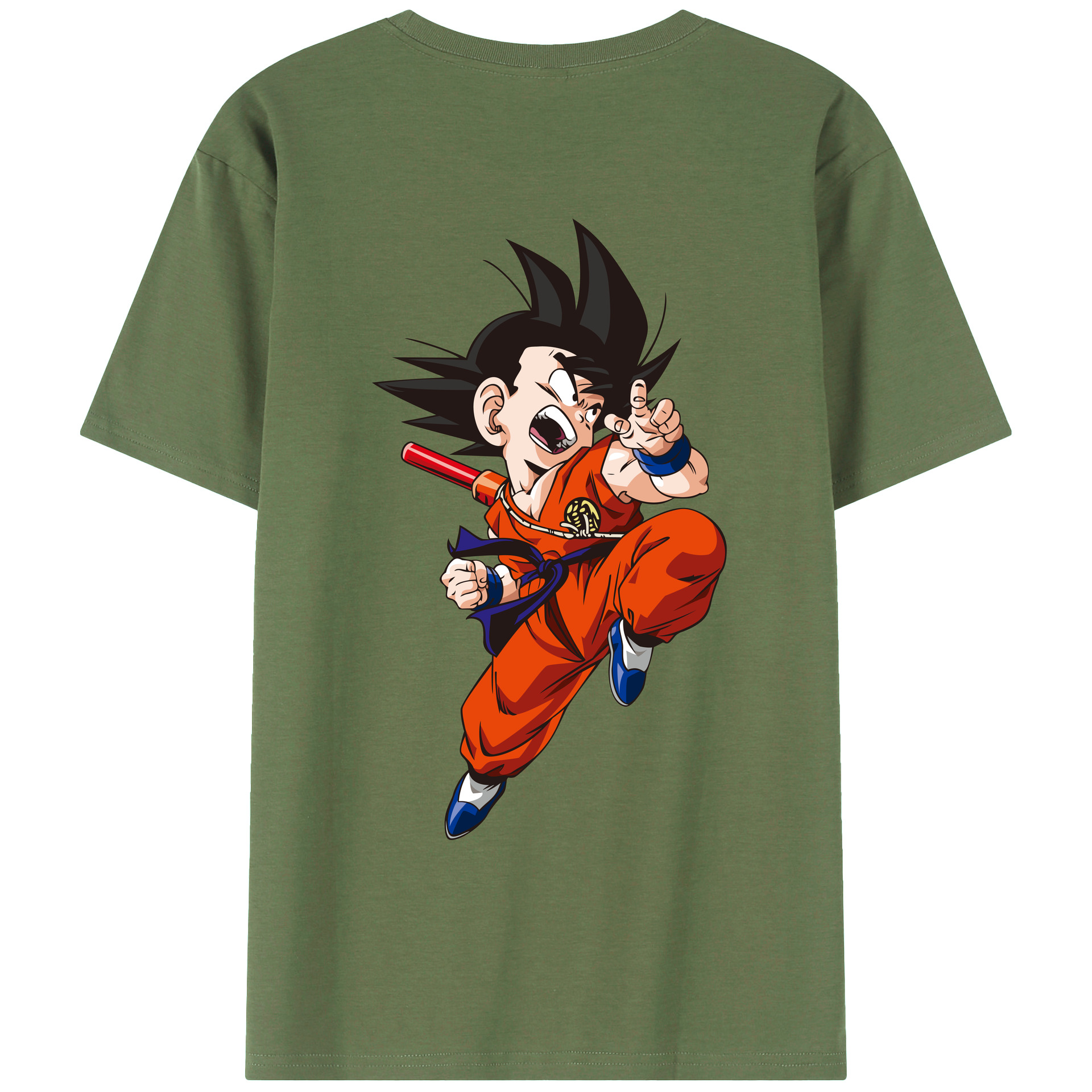 （画像用） ドラゴンボール 孫悟空（そん ごくう）Son Goku カカロット DRAGON BALL Kakarotto 綿100％ メンズ半袖Tシャツ（バックプリント） 通気性